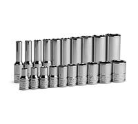 Capri Tools Set di prese a 6 punti da 1/4" (set basso e profondo / 3/16-9/16 pollici.)