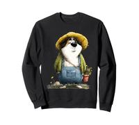 Capriccioso Cane Giardiniere Tuta Cappello di Paglia Felpa