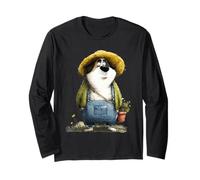 Capriccioso Cane Giardiniere Tuta Cappello di Paglia Maglia a Manica