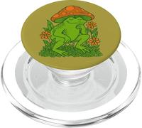 Capriccioso rospo della foresta che indossa un cappello a fungo stile Cottagecore PopSockets PopGrip per MagSafe