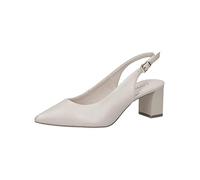 CAPRICE 9-9-29605-20, Decolleté Sling Donna, Bianco (Wht Lea Black), 37.5 EU