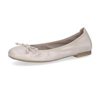 CAPRICE Ballerine da donna in pelle con fiocco, Crema (Pearl Perl Dee), 37 EU
