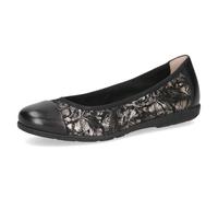 CAPRICE Ballerine da Donna in Pelle, Nero (Black/Gunmetal), 39 EU