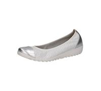 CAPRICE Ballerine da donna in pelle pizzo rotondo, bianco, 38 EU