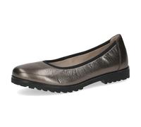 CAPRICE Ballerine da Donna in Pelle Punta Tonda, Metallico (Piombo Metal), 37 EU