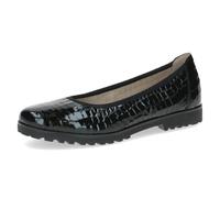 CAPRICE Ballerine da Donna in Pelle Punta Tonda, Nero (Black Croco), 42 EU
