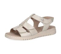 CAPRICE Donna sandalo con zeppa in pelle, Bianco (PEARL PERLATO), 38 EU