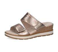 CAPRICE Ciabatte da donna in pelle con plantare, Beige (Taupe Metallic), 40 EU