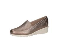 CAPRICE Ciabatte da Donna in Pelle con Zeppa, Beige (Tortora Metallic), 42 EU