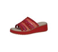 CAPRICE Ciabatte da donna in pelle con zeppa, Rosso (Red Comb), 37 EU