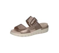CAPRICE Comfort Ciabatte da donna in pelle con chiusura a strappo, Beige (Taupe Metallic), 38 EU