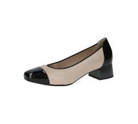 CAPRICE Comfort Décolleté da Donna Tacco Basso Larghezza H, Multicolore (Beige/Black), 40,5 EU