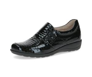 CAPRICE Comfort Mocassini da Donna in Pelle Larghezza H, Nero (Black Croco), 39 EU