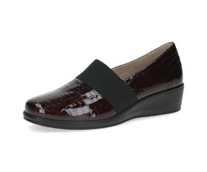 CAPRICE Comfort Mocassini da Donna in Pelle Larghezza H, Rosso (Bord. Croco), 41 EU