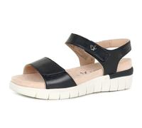 CAPRICE Comfort Sandali bassi da donna in pelle con chiusura a strappo, Blu (Ocean Nappa), 37 EU