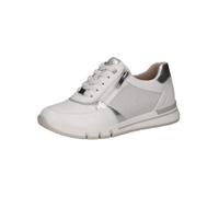 CAPRICE Comfort Sneaker da Donna Bassi con Cerniera a Taglio Basso, Bianco (White/Silver), 40 EU