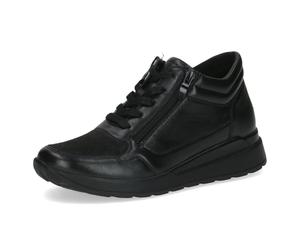 CAPRICE Comfort Sneaker da donna bassi con cerniera larghezza H, Nero (Black Comb), 37 EU