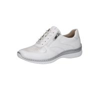 CAPRICE Comfort Sneaker da Donna Bassi con Cerniera Tempo Libero, Bianco (White/Silver), 36 EU