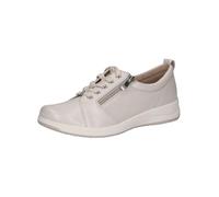 CAPRICE Comfort Sneaker da donna bassi in pelle con cerniera, Crema (Pearl Per.Deer), 41 EU