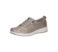 Caprice Comfort Sneaker da Donna Bassi in Pelle con Cerniera, Grigio (Stone per.Deer), 38 EU