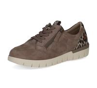 CAPRICE Comfort Sneaker da Donna Bassi in Pelle Larghezza H, Beige (Taupe Comb), 39 EU