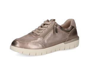 CAPRICE Comfort Sneaker da Donna Bassi in Pelle Larghezza H, Marrone (Taupe Comb), 39 EU