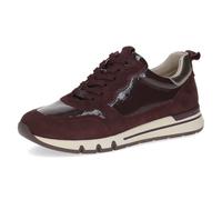 CAPRICE Comfort Sneaker da Donna Bassi in Pelle Larghezza H, Rosso (Bordeaux Comb), 38 EU