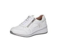 CAPRICE Comfort Sneaker da Donna con Zeppa in Pelle con Cerniera, Bianco (White Nappa), 36 EU