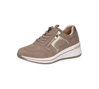 CAPRICE Comfort Sneaker da Donna con Zeppa in Pelle con Cerniera, Marrone (Mud Comb), 40 EU