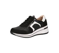 CAPRICE Comfort Sneaker da Donna con Zeppa in Pelle con Cerniera, Multicolore (Black/White), 40 EU