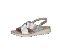 Caprice Damen 9-28703-42 - Sandali piatti, in metallo, 37 EU, Silver Metal, 37 EU