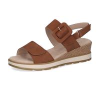 CAPRICE Donna sandalo con zeppa in pelle, Marrone (COGNAC NUBUC), 40 EU