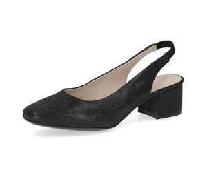 CAPRICE décolleté da Donna in Pelle, Nero (Black Metallic), 36 EU