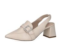 Caprice Décolleté Slingback da Donna in Pelle a Punta, Crema (Cream Perlato), 37,5 EU
