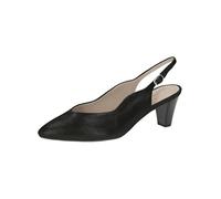 Caprice Décolleté Slingback da Donna in Pelle a Punta, Nero (Black Metallic), 38 EU