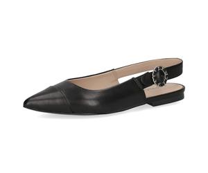CAPRICE Décolleté Slingback da Donna in Pelle a Punta, Nero (Black Nappa), 37,5 EU