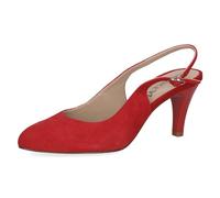 CAPRICE Décolleté Slingback da Donna in Pelle Eleganti, Rosso (Red Suede), 38,5 EU