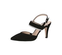 Caprice Décolleté Slingback da Donna in Pelle Glitter, Nero (Black Suede), 38,5 EU