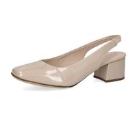CAPRICE Décolleté Slingback da Donna in Pelle Verniciata, Beige (Beige Patent), 41 EU