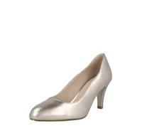 Caprice Donna Décolleté in Pelle a Punta, Beige (Taupe Metallic), 37 EU