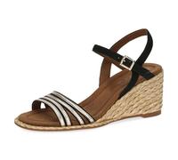 CAPRICE Donna 9-28305-42, Sandali con Zeppa, Colore: Nero e Oro, 39 EU