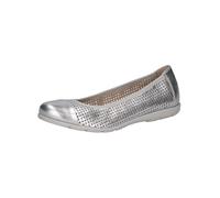 CAPRICE Donna Ballerine in Pelle con Motivo Traforato, Argento (Silver), 36 EU