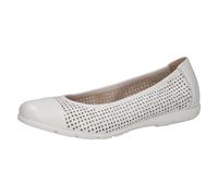 CAPRICE Donna Ballerine in Pelle con Motivo Traforato, Bianco (White Softnap.), 42 EU