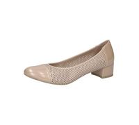 CAPRICE Donna Décolleté con Motivo Traforato Tacco Basso, Beige (Beige Comb), 37,5 EU