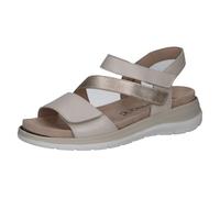 CAPRICE Donna sandalo basso in pelle, Bianco (OFFWH/LT GOLD), 36 EU