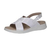 CAPRICE Donna sandalo basso in pelle, Bianco (WHITE NAPLAK), 39 EU