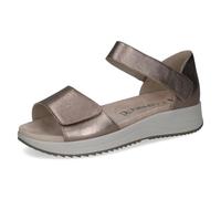 CAPRICE Donna sandalo basso in pelle, Marrone (TAUPE METALLIC), 38 EU