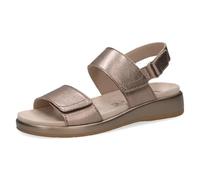CAPRICE Donna sandalo basso in pelle, Marrone (TAUPE METALLIC), 40 EU