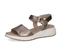 CAPRICE Donna sandalo basso in pelle, Marrone (TAUPE METALLIC), 40 EU