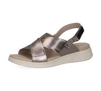 CAPRICE Donna sandalo basso in pelle, Metallico (BROWN METALLIC), 41 EU